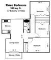 3 bedroom 1 bathroom Renovated 950sf